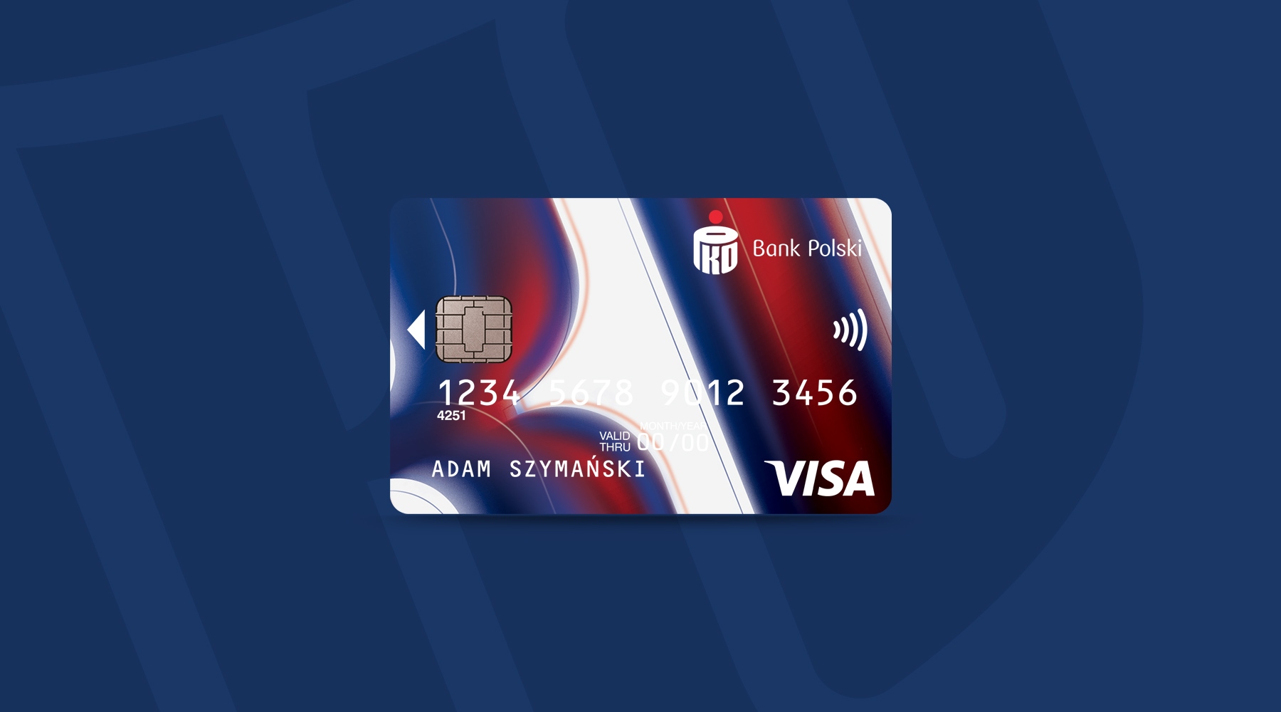 PKO Bank Polski navy blue and red card